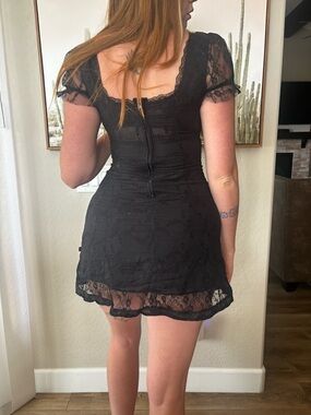 Women's Black Lace Mini Dress